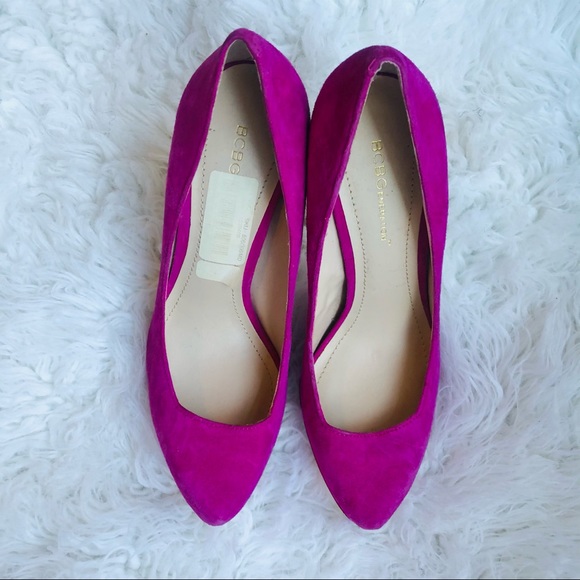 BCBGENERATION Pink Suede Platform Shoes Sz 8.5 - Picture 9 of 16